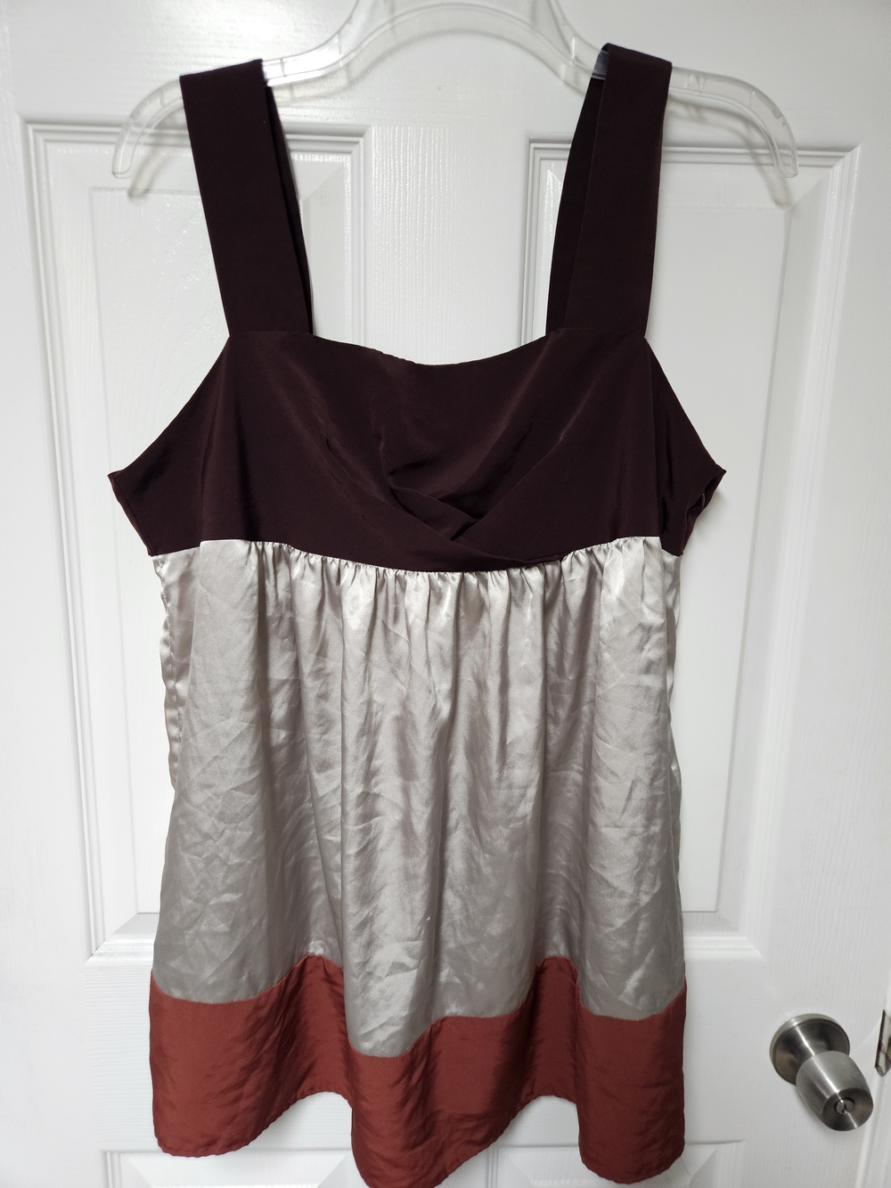 Simply Vera Vera Wang Burgundy, Cream & Rust Colorblock Tank